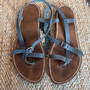Rondini - Gray Leather Sandals